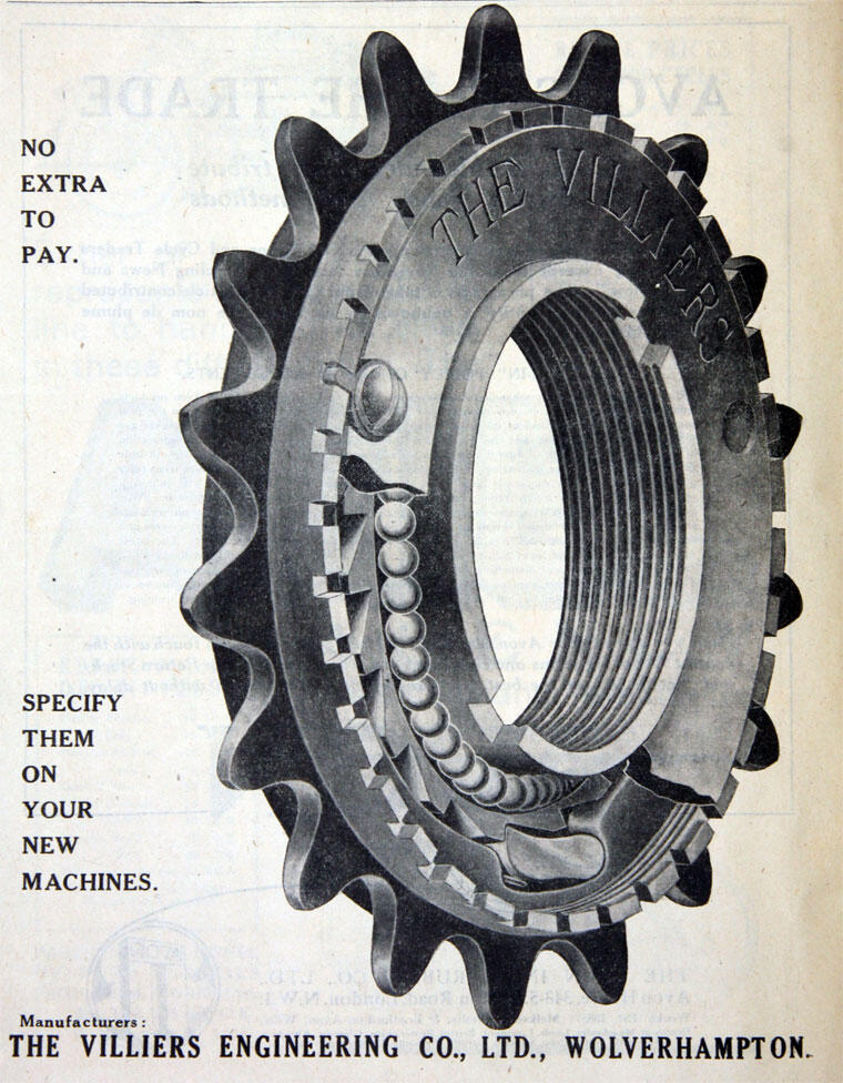 Villers freewheel advert 1922